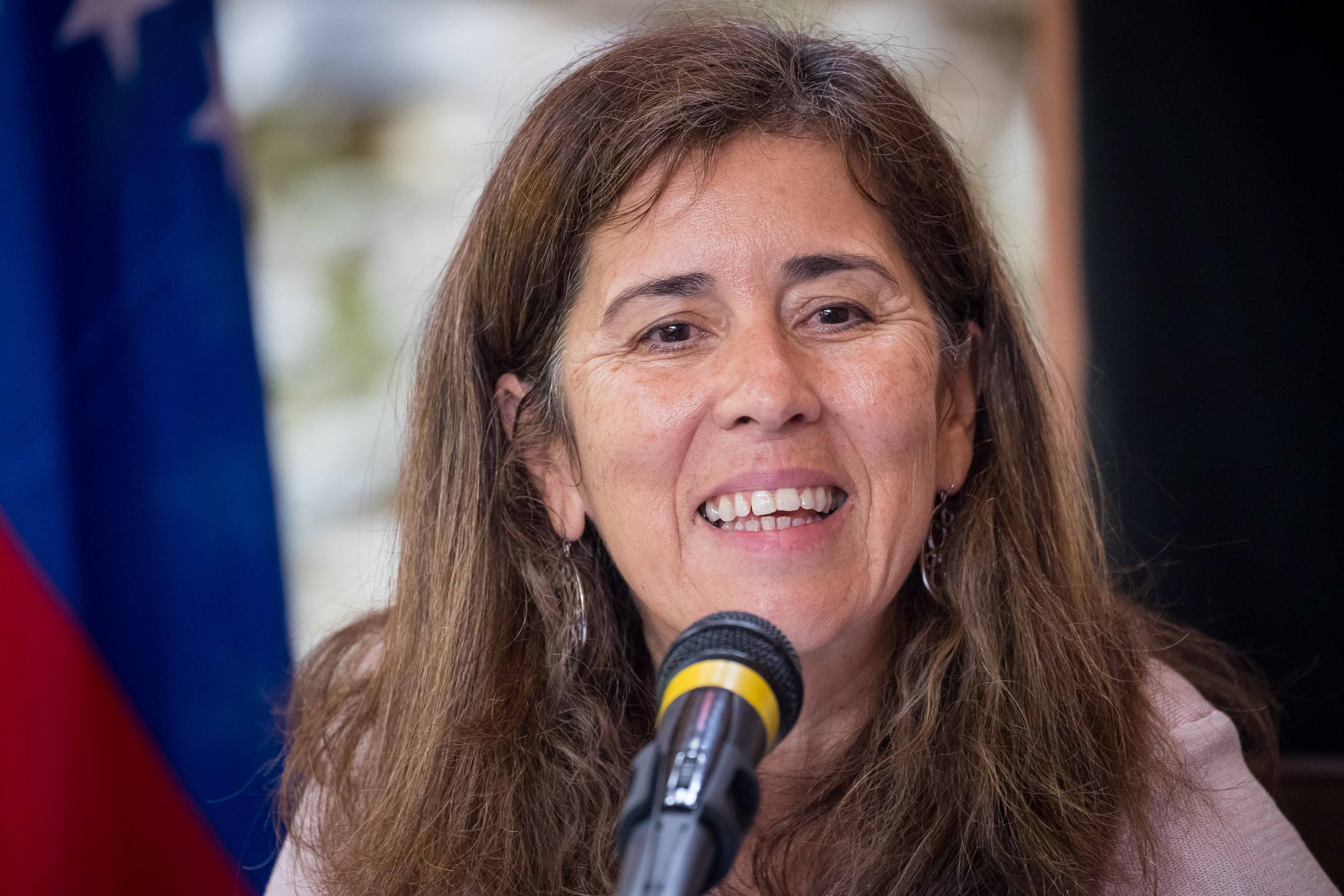 La jefa de la delegación de la Unión Europea (UE) en Caracas, Isabel Brilhante Pedrosa. EFE/Miguel Gutiérrez