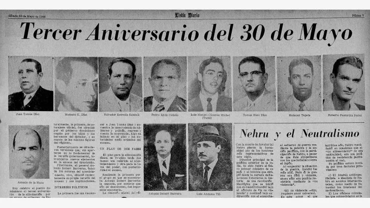 Foto aparecida en el Listin Diario cuando se celebraba el tercer aniversario de la muerte de Trujillo