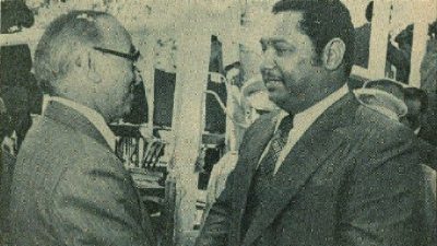  Presidentes Guzmán y Duvalier, en la inauguración del dique internacional en el río Pedernales, 1979.