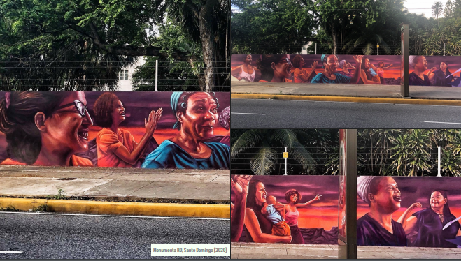 Obra de Angurria, en la pared de la casa de la familia Vicini, en la avenida George Washington.