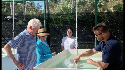  Los Clinton conociendo las actividades comunitarias del Grupo Puntacana</li>